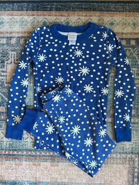 Hanna Andersson Blue Snowflake Pajamas Size 5 110 Organic Cotton
